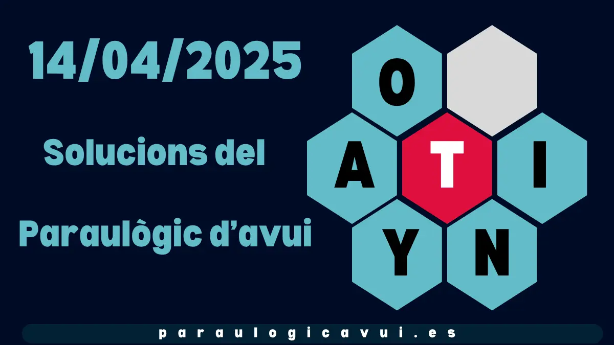 14/04/2025 Solucions del Paraulògic d’avui