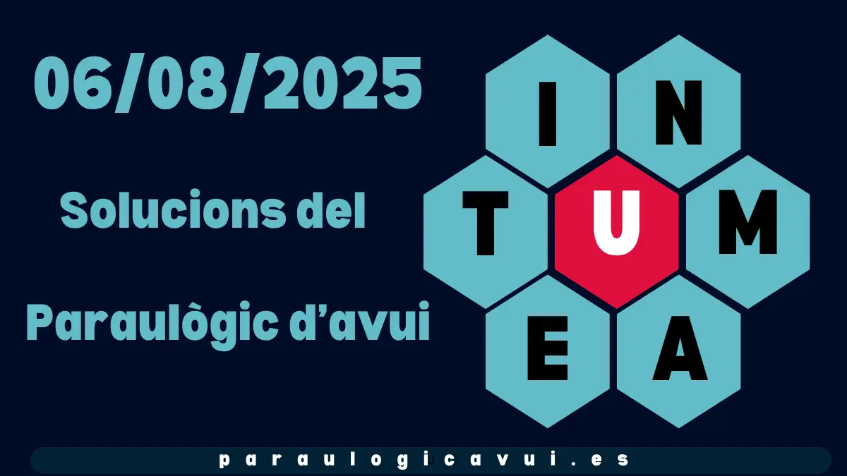 06/08/2025 Solucions del Paraulògic d’avui Tutis 1 06/08/2025 Solucions del Paraulògic d’avui
