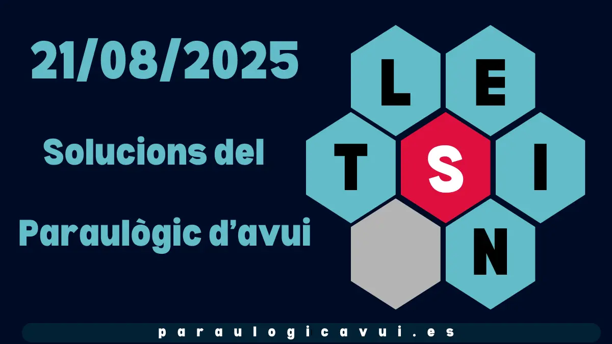21/08/2025 Solucions del Paraulògic d’avui Tutis 1 21/08/2025 Solucions del Paraulògic d’avui