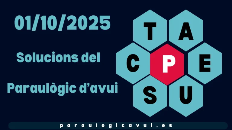 01/10/2025 Solucions del Paraulògic d’avui