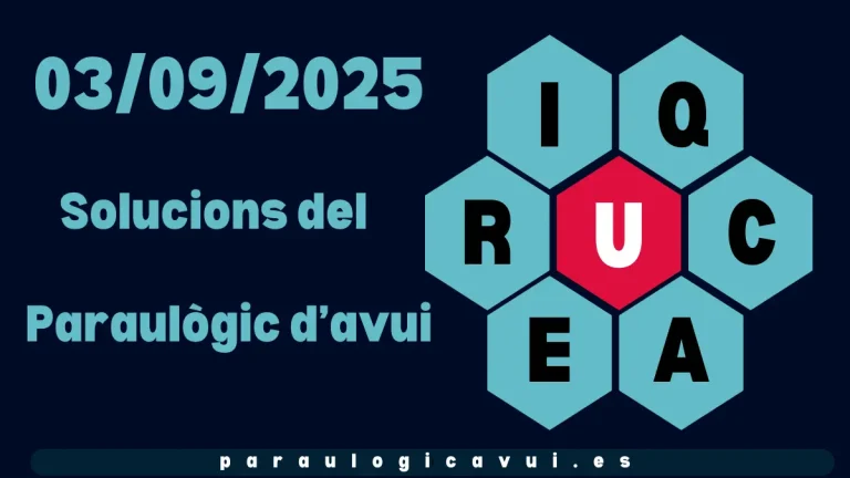 03/09/2025 Solucions del Paraulògic d’avui