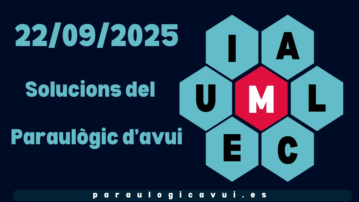 22/09/2025 Solucions del Paraulògic d’avui Tutis 1 22/09/2025 Solucions del Paraulògic d’avui