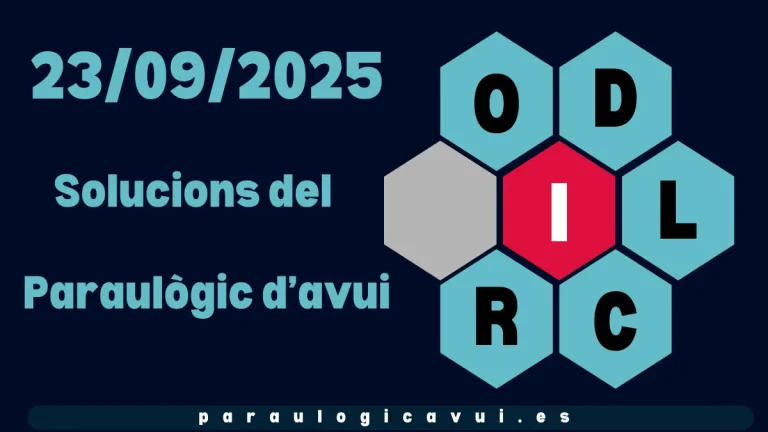 23/09/2025 Solucions del Paraulògic d’avui