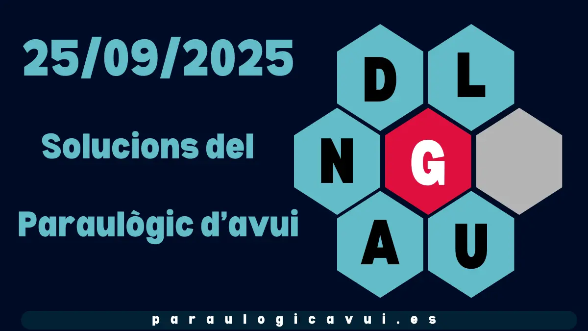 25/09/2025 Solucions del Paraulògic d’avui Tutis 1 25/09/2025 Solucions del Paraulògic d’avui