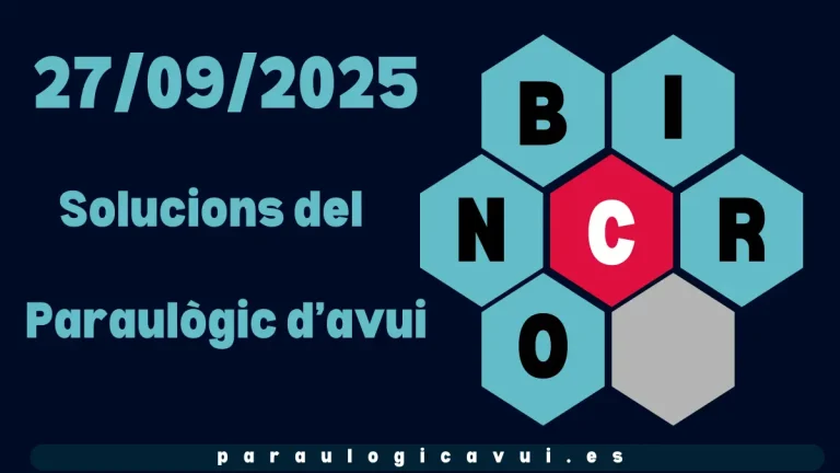 27/09/2025 Solucions del Paraulògic d’avui Tutis 4 27/09/2025 Solucions del Paraulògic d’avui