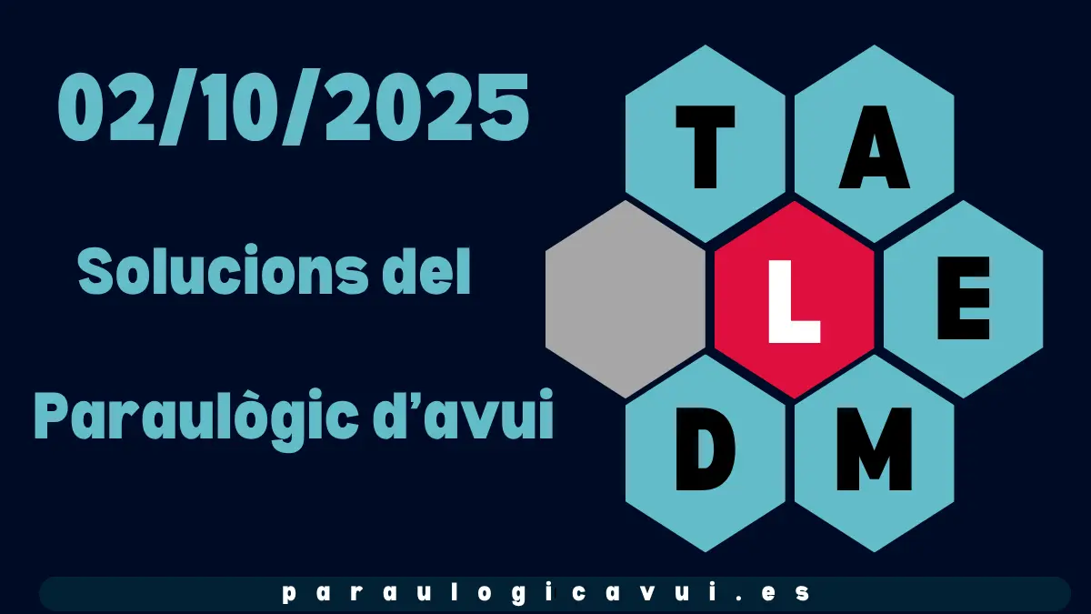 02/10/2025 Solucions del Paraulògic d’avui Tutis 1 02/10/2025 Solucions del Paraulògic d’avui