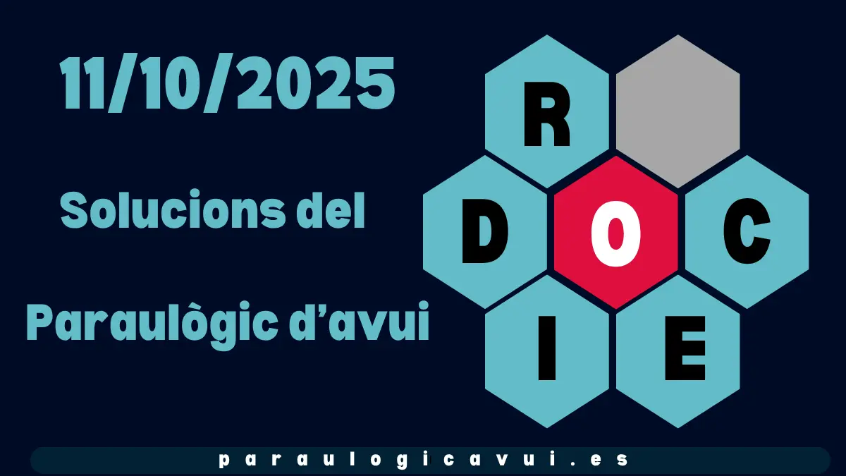 11/10/2025 Solucions del Paraulògic d’avui Tutis 1 11/10/2025 Solucions del Paraulògic d’avui