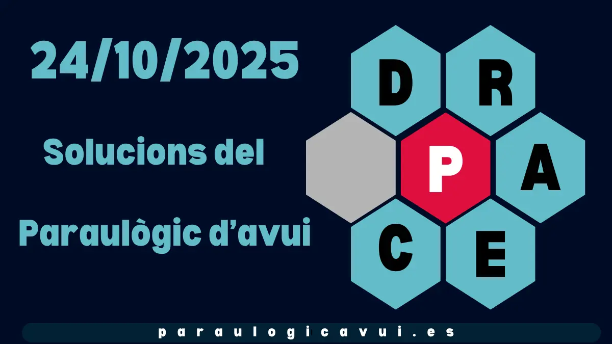 24/10/2025 Solucions del Paraulògic d’avui Tutis 1 24/10/2025 Solucions del Paraulògic d’avui