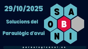 29/10/2025 Solucions del Paraulògic d’avui