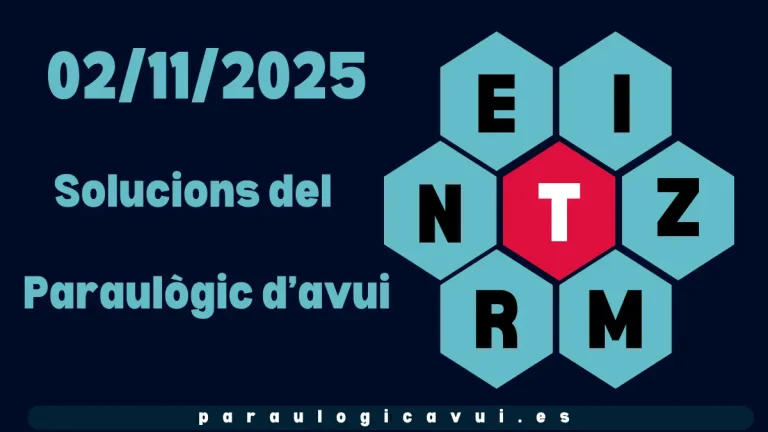 02/11/2025 Solucions del Paraulògic d’avui