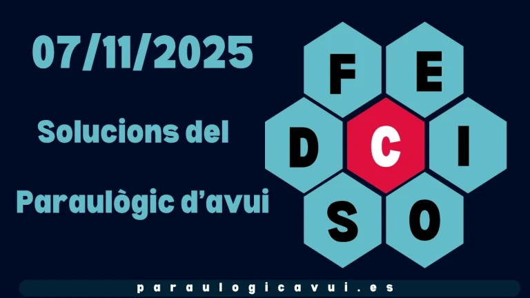 07/11/2025 Solucions del Paraulògic d’avui