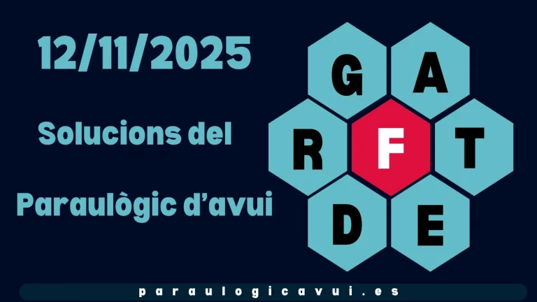 12/11/2025 Solucions del Paraulògic d’avui