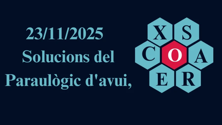 23/11/2025 Solucions del Paraulògic d’avui Tutis