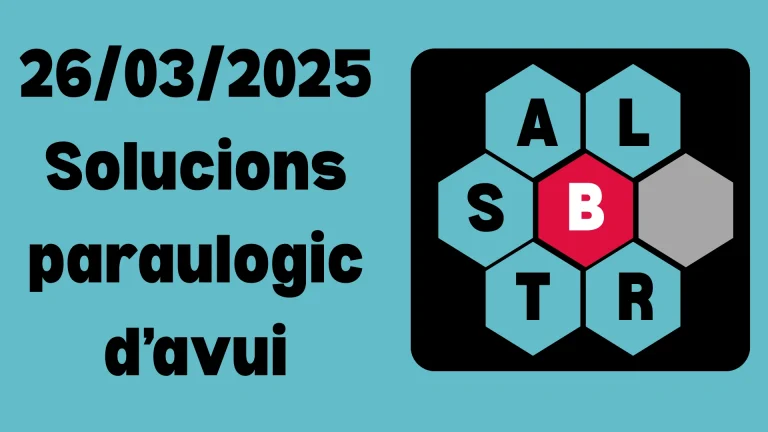 26/11/2025 Solucions paraulogic d’avui