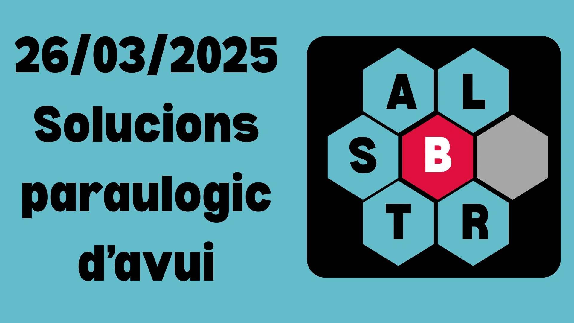 26/11/2025 Solucions paraulogic d’avui