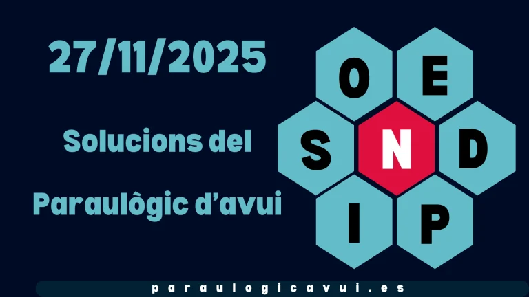 27/11/2025 Solucions del Paraulògic d’avui