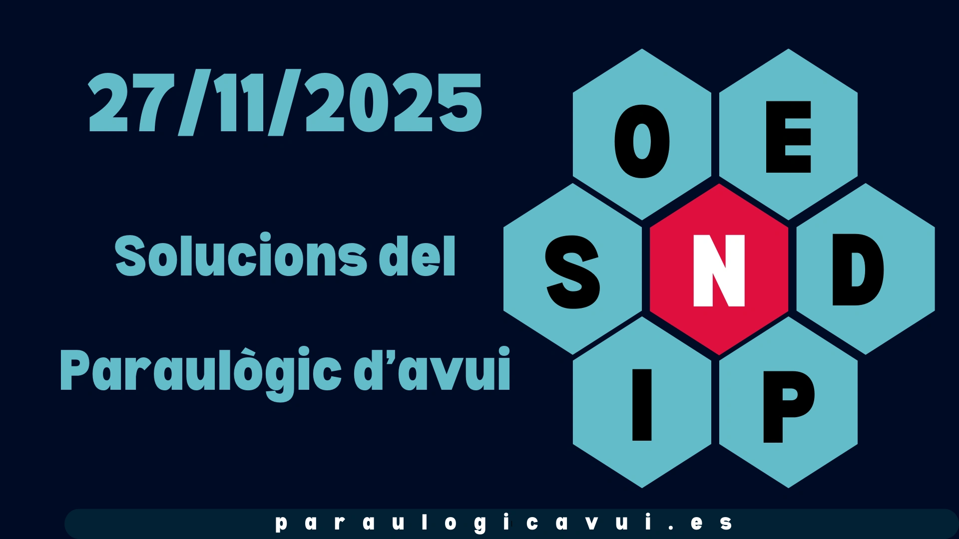 27/11/2025 Solucions del Paraulògic d’avui