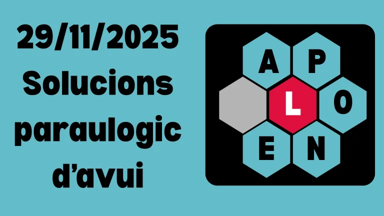 29/11/2025 Solucions paraulogic d’avui