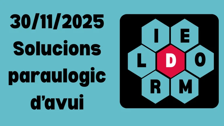 30/11/2025 Solucions paraulogic d’avui