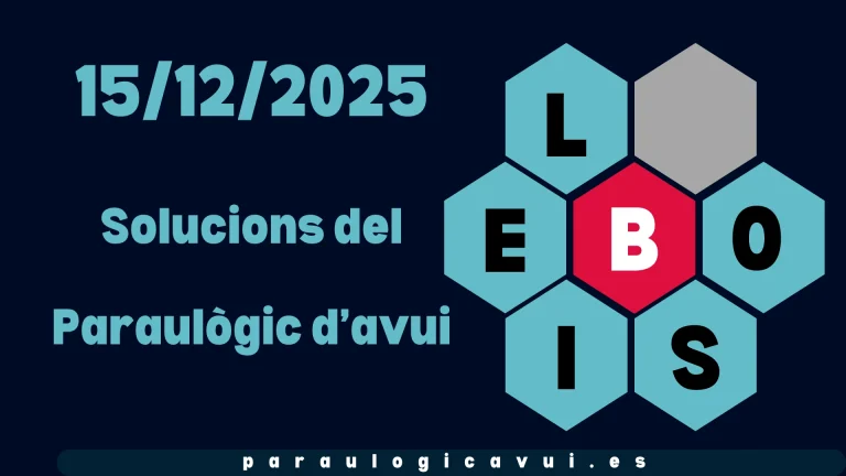 15/12/2025 Solucions del Paraulògic d’avui