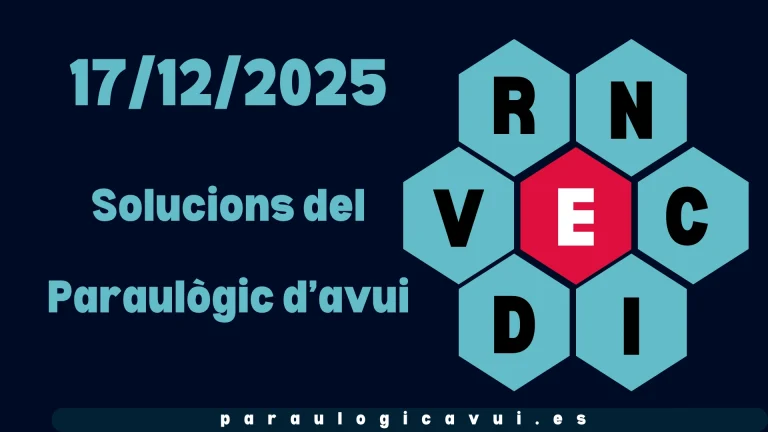17/12/2025 Solucions del Paraulògic d’avui